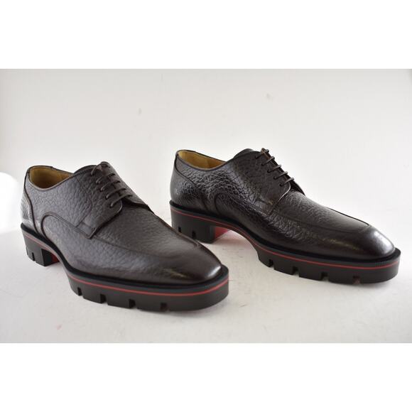 Christian Louboutin Mens Davisol Flat Brown Lug Sole Derby Oxford Loafer 43 10 main image 13